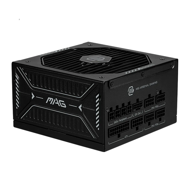 Fuente de Poder MSI MAG A850GLS, 850W, 80+ Gold, PCIe 5.0, ATX 3.0, totalmente modular – MAG A850GLS PCIE5