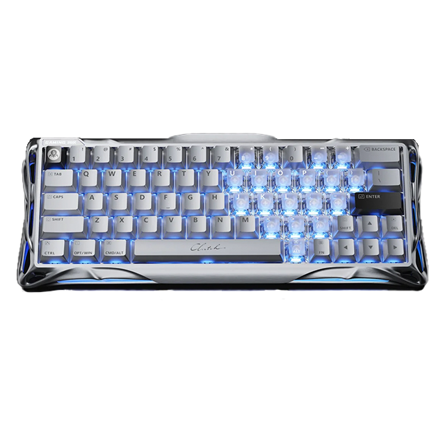 Teclado Gamer GravaStar Mercury V60 Pro Deluxe Edition, 60%, Hall Effect Magnetic Switch, Chrome Silver – GS V60 PRO_XTAL_SLV