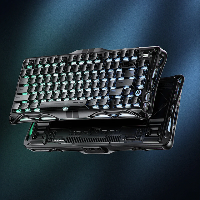 Teclado Gamer GravaStar Mercury V75, 75%, Hall Effect Magnetic Switch, Stealth Black – GS V75_XTAL_BLK