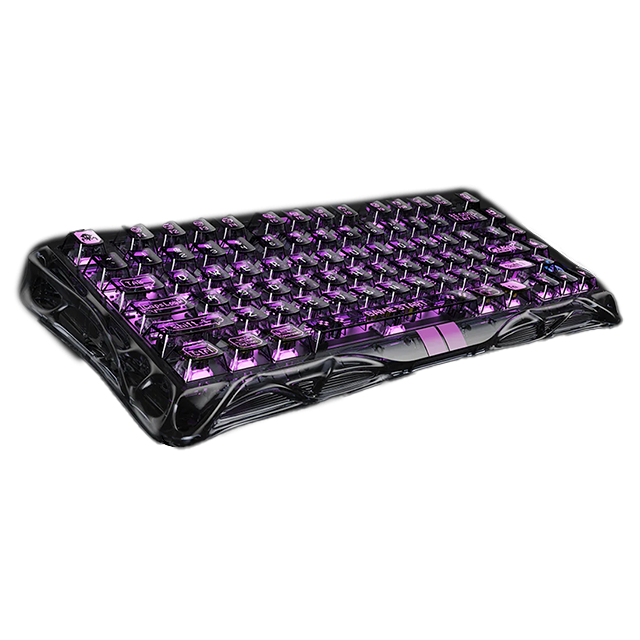 Teclado Gamer GravaStar Mercury V75 Lite, 75%, Hall Effect Magnetic Switch, Transparent Black – GS V75 LITE_XTAL_BLK