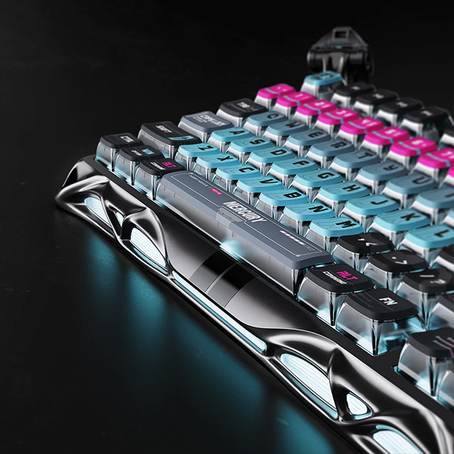 Teclado Gamer GravaStar Mercury V75 Pro, 75%, Hall Effect Magnetic Switch, Cyberpunk – GS V75 PRO_U_RM_EGRY