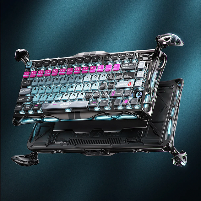 Teclado Gamer GravaStar Mercury V75 Pro, 75%, Hall Effect Magnetic Switch, Cyberpunk – GS V75 PRO_U_RM_EGRY