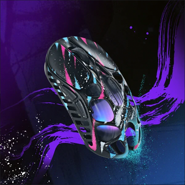 Mouse Gamer Inalámbrico GravaStar Mercury X Pro Neon Graffiti, 32,000 DPI, PAW3950, 8000 Hz, Bluetooth 5.1, 2.4 GHz, USB-C, 49 g – GS X PRO_CG_BLK