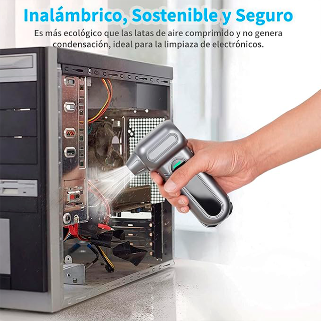 Sopladora de Aire Inalámbrica MESVIER, 131000 RPM, 4 Velocidades, Batería 8000 mAh, USB-C, 45 m/s