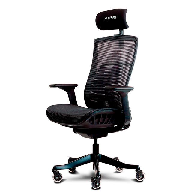 Silla Gamer Munfrost NASH , Negro, Soporte Lumbar, Brazos 3D, Ruedas Tipo Patín, Hasta 180 kg – MFMSIN1B