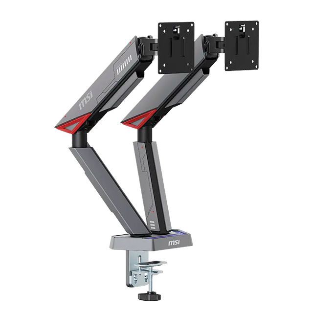 Soporte Doble para Monitor MSI MPG MT161DR, RGB, VESA 75×75/100×100, 17"–38", brazo con resorte – MPG MT161DR