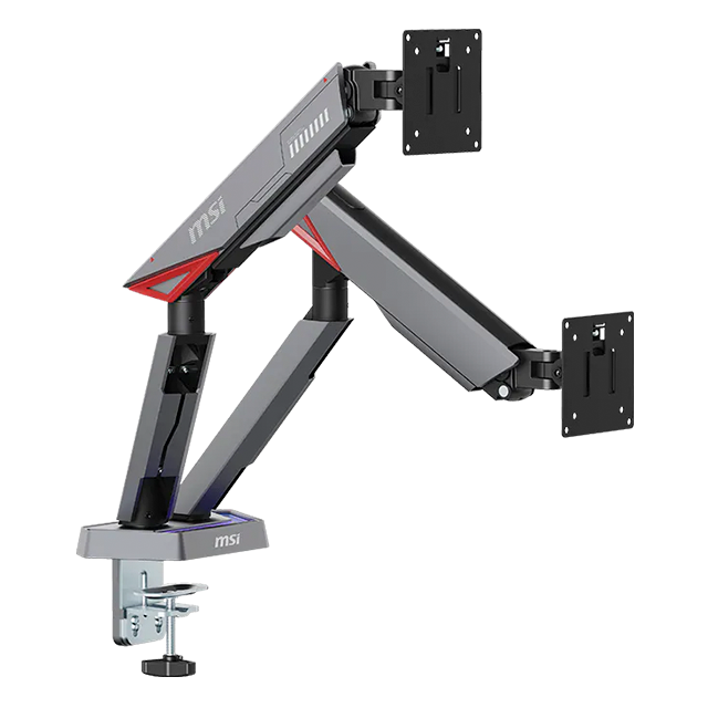 Soporte Doble para Monitor MSI MPG MT161DR, RGB, VESA 75×75/100×100, 17"–38", brazo con resorte – MPG MT161DR