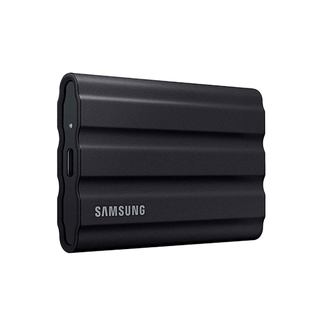 Unidad de Estado Solido SSD Externa Samsung T7 Shield 1 TB, USB 3.2 Gen 2, Lectura 1050 MB/s, Escritura 1000 MB/s, IP65, Resistente a Caídas, Negro – MU-PE1T0S/AM