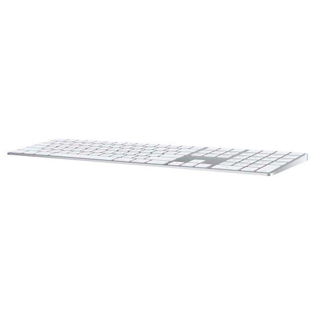 Teclado Apple Magic Keyboard con Teclado Numérico, Inalámbrico Bluetooth, Lightning, Distribución US English, Plata/Blanco – MXCJ3LL/A