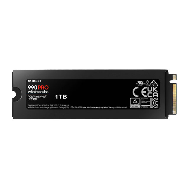 Unidad de Estado Solido SSD Samsung 990 PRO con Disipador, 1TB, PCIe 4.0, NVMe M.2 – MZ-V9P1T0CW 