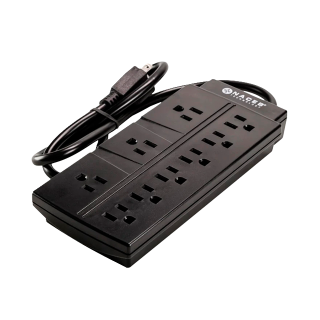 Barra Multicontacto NA-0707, 9 salidas, protección básica, cable integrado – NA-0707