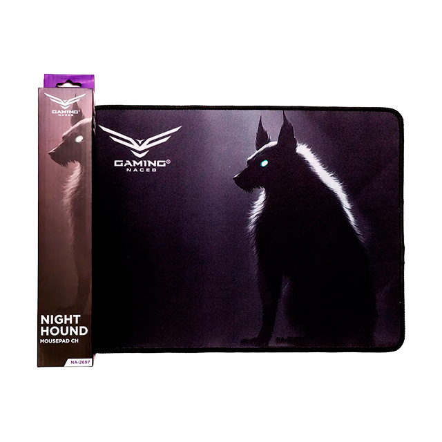 Mouse Pad Gamer Naceb Night Hound, Tamaño M, 31.6 × 24 cm, Superficie de Alta Precisión, Base Antideslizante – NA-2697