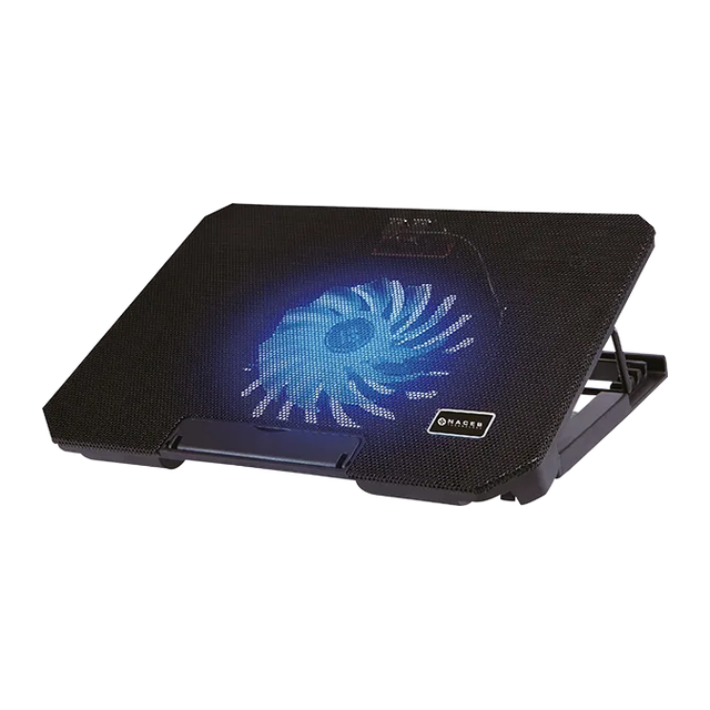 Base Enfriadora Naceb NA-637 para Laptop de hasta 17", 1 Ventilador 140 mm, 84.7 CFM, 2× USB, Altura Ajustable – NA-637