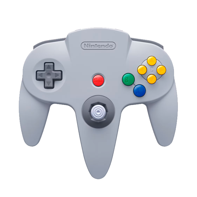 Control Inalámbrico Nintendo 64 para Nintendo Switch Online, Diseño Clásico N64, Vibración Integrada, USB-C, Gris – HAC-043