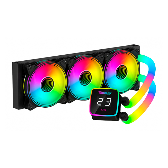 Enfriamiento Líquido Ocelot Gaming OEL360, 360 mm, ARGB, Negro