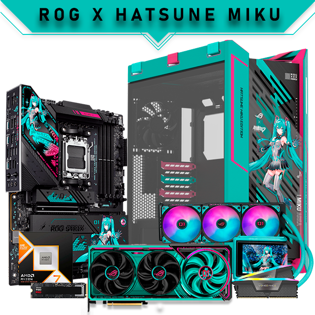 PC Gamer ROG Hatsune Miku | RTX 5080 16GB GDDR7 | Ryzen 7 9800X3D | X870E-H GAMING WIFI 7 | 32GB DDR5 | M.2 Samsung 9100 PRO 1TB | ROG RYUO IV 360 ARGB | PSU 1000W