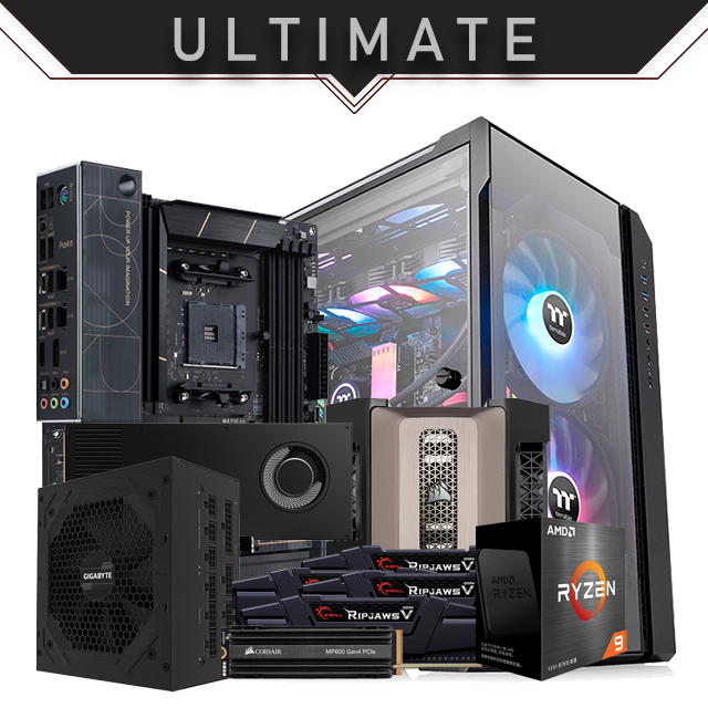 PC Workstation Ultimate | AMD Ryzen 9 5950X | 128GB 3200Mhz | Quadro RTX A5000 24GB | 2TB NVMe M.2