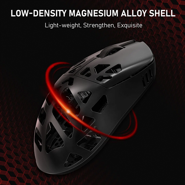 Mouse Gamer Inalámbrico Redragon Prism Pro, Aleación de Magnesio, PAW3395, 26,000 DPI, 1000 Hz, Bluetooth 5.0, 2.4 GHz, USB-C, 55 g – M997-PRO-1K