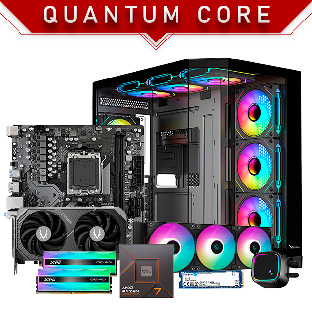 PC GAMER QUANTUM CORE | Ryzen 7 7700X | RTX 5060 Ti 16GB | DDR5 32GB 6400Mhz | SSD 1TB NVMe | 4 Ventiladores ARGB