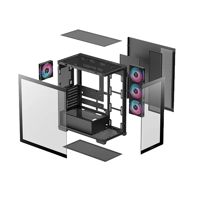 Gabinete DeepCool CG580 4F, Vidrio Templado, 4 Ventiladores Instalados, USB 3.0 – R-CG580-BKADA4-G-1