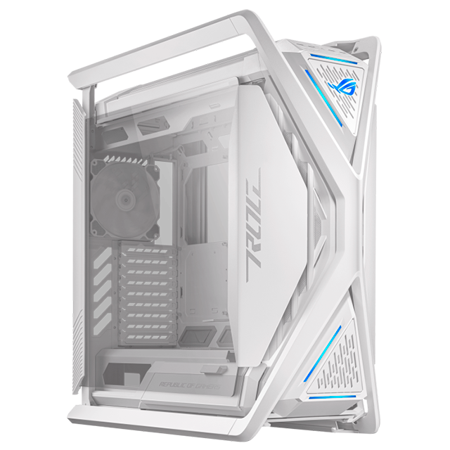 Gabinete ASUS ROG Hyperion GR701, E-ATX, vidrio templado, 4 ventiladores PWM, soporte radiador 420 mm, USB-C, Blanco – GR701/WT/PWM FAN