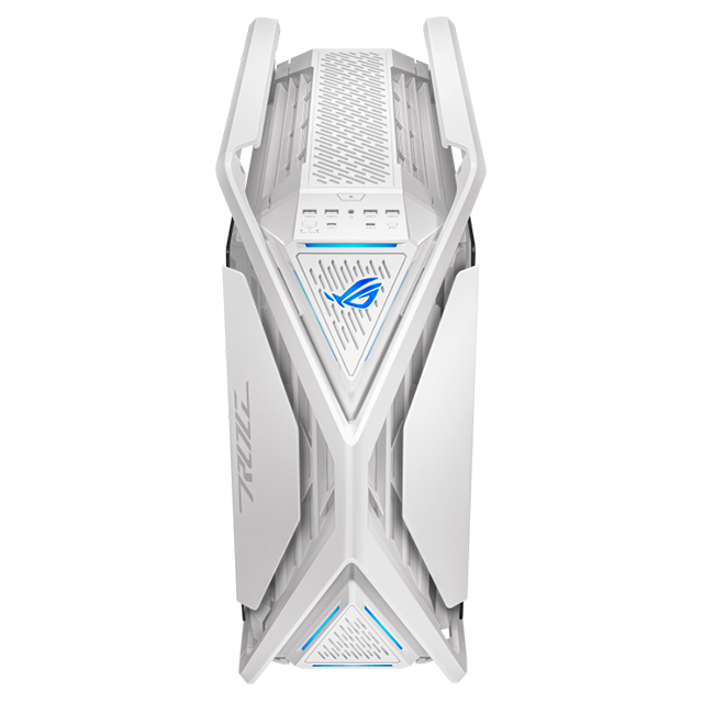 Gabinete ASUS ROG Hyperion GR701, E-ATX, vidrio templado, 4 ventiladores PWM, soporte radiador 420 mm, USB-C, Blanco – GR701/WT/PWM FAN