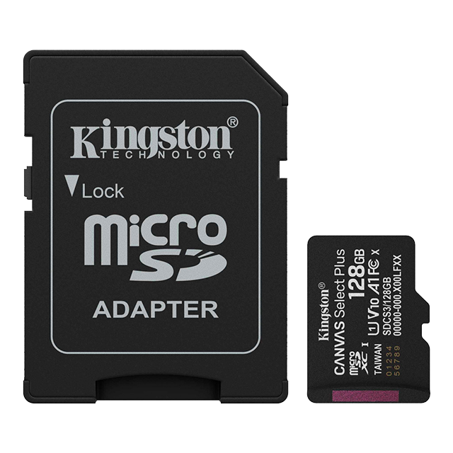 Tarjeta de Memoria microSD Kingston Canvas Select Plus Gen3, 128GB, microSDXC, UHS-I, Clase 10, A1 – SDCS3/128GB