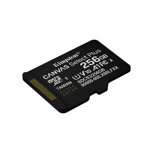 Tarjeta de Memoria microSD Kingston Canvas Select Plus Gen3, 256GB, microSDXC, UHS-I U1, V10, A1, 150 MB/s – SDCS3/256GB
