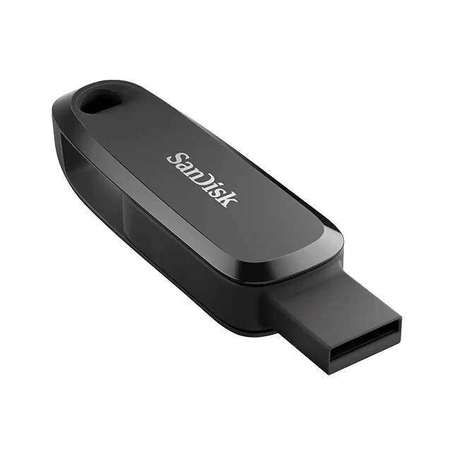 Memoria USB SanDisk Phone Drive, 256GB, USB 3.2 Gen 1, USB-C / USB-A, giratoria, negro – SDDDC6-256G-G46