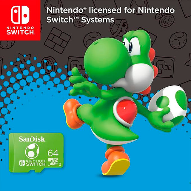 Memoria MicroSDXC SanDisk 64GB UHS-I, Para Nintendo Switch - SDSQXAO-064G-GN6ZN
