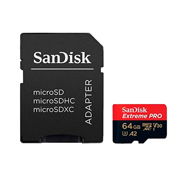 Memoria MicroSDXC SanDisk Extreme PRO, 64 GB, UHS-I, Clase 10, U3, V30, A2, hasta 200 MB/s - SDSQXCU-064G-GN6MA