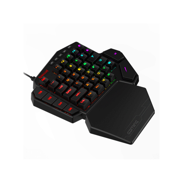 Teclado Mecanico Redragon DITI One-Handed K585RGB, Switches Redragon Brown, Macros personalizables, Reposa muñecas, Ingles - 8800-0065 