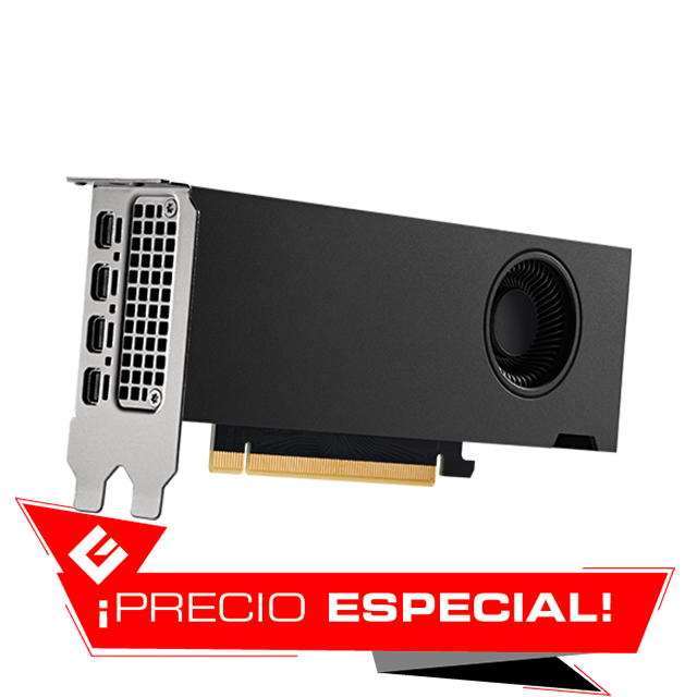 Tarjeta de Video Nvidia PNY Quadro RTX A2000 6GB GDDR6, 3,328 Cuda Cores, PCIe 4.0, Arquitectura Ampere, x4 Mini Displayport, Bulk - VCNRTXA2000-BLK