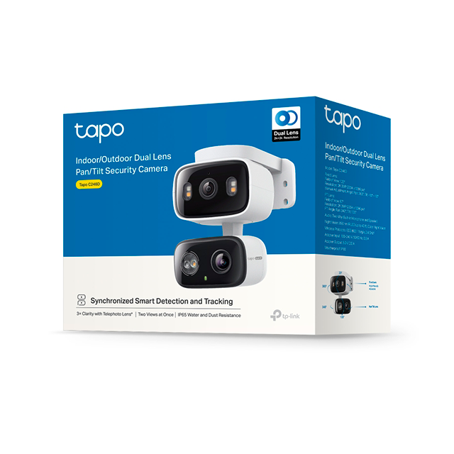 Cámara de Vigilancia TP-Link Tapo C246D, 360°, Doble Lente, 2K 3MP, Interior/Exterior