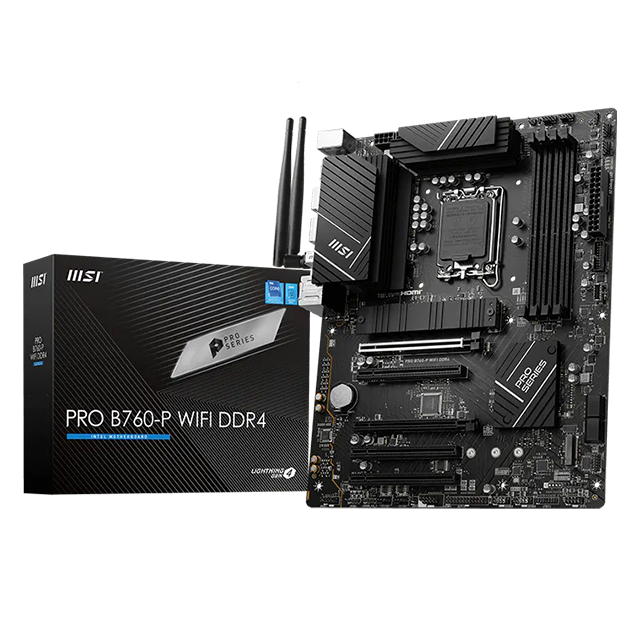 Tarjeta Madre MSI PRO B760-P WIFI DDR4, ATX, LGA 1700, Intel B760, DDR4 hasta 5333+ OC, 2× M.2, Wi-Fi 6E, Bluetooth 5.3 – PRO B760-P WIFI DDR4