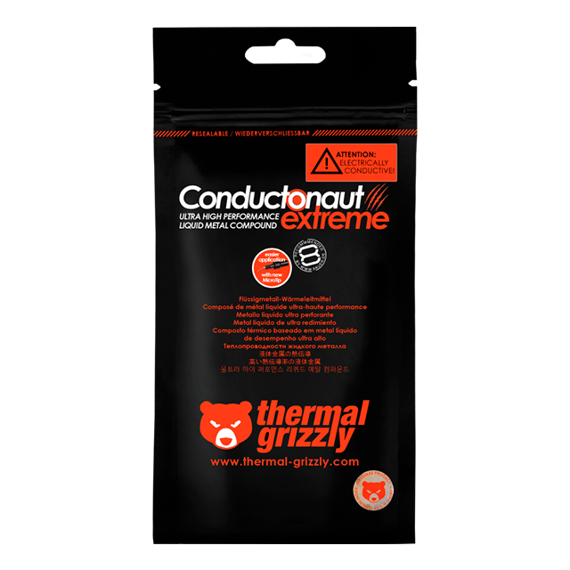 Compuesto Térmico de Metal Líquido Thermal Grizzly Conductonaut Extreme, 1 g, para CPU y GPU – TG-CE-001-R