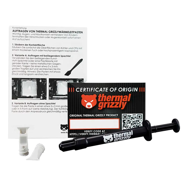 Pasta Térmica Thermal Grizzly Kryonaut Extreme, 2 g, alto rendimiento, no conductiva eléctricamente – TG-KE-002-R