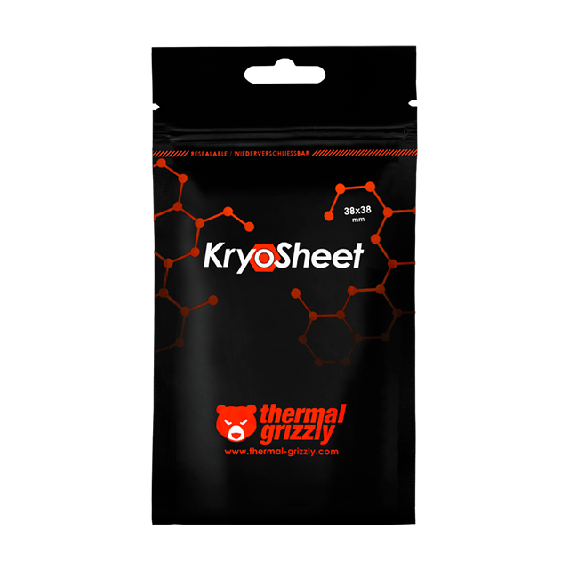 Almohadilla Térmica Thermal Grizzly KryoSheet de Grafeno, 38 × 38 × 0.2 mm, para CPU y GPU – TG-KS-38-38