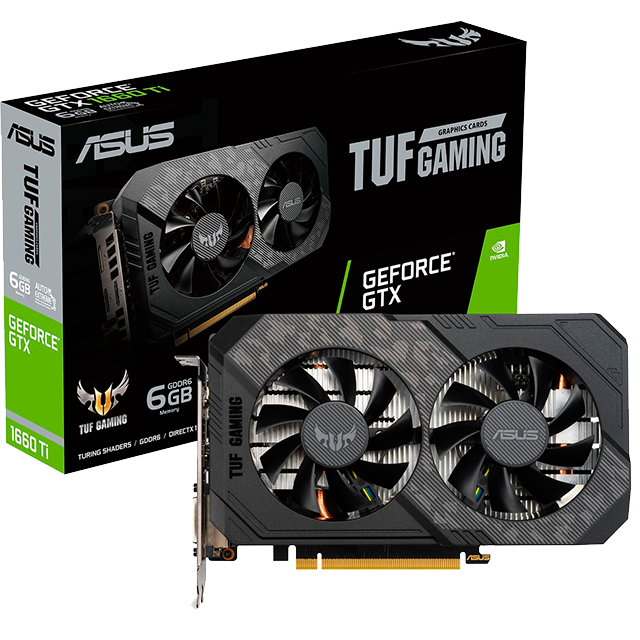 Tarjeta de Video ASUS TUF GTX 1660 Ti EVO Gaming, 6 GB GDDR6, PCIe 3.0 x16, HDMI, DisplayPort, DVI – TUF-GTX1660TI-6G-EVO-GAMING
