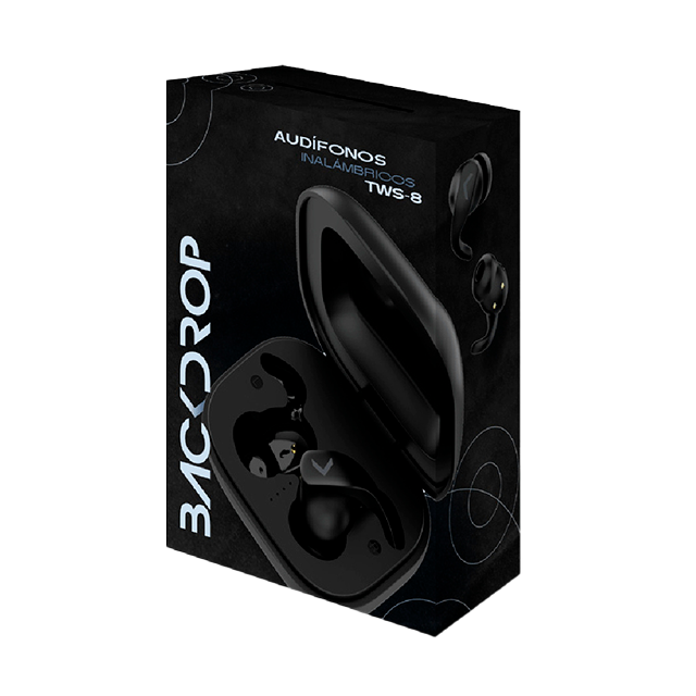 Audífonos Inalámbricos Bluetooth Backdrop TWS-8 Sport, True Wireless, Diseño Deportivo, Negro