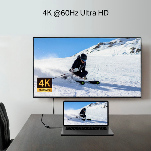 Adaptador TP-Link USB Tipo C a HDMI, 4K 60 Hz, DisplayPort Alt Mode, Plug and Play, Cable Trenzado – UA520C