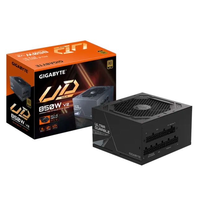 Fuente de Poder Gigabyte GP-UD850GM PG5 V2, 850W, 80 Plus Gold, ATX 3.0, PCIe 5.0, Modular