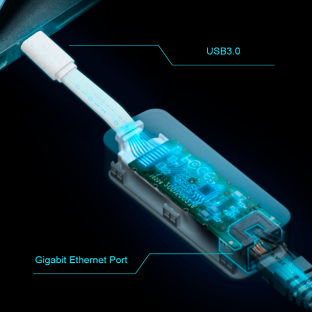Adaptador de Red USB Tipo-C a RJ45 Gigabit Ethernet TP-Link UE300C, USB 3.0, 10/100/1000 Mbps - UE300C