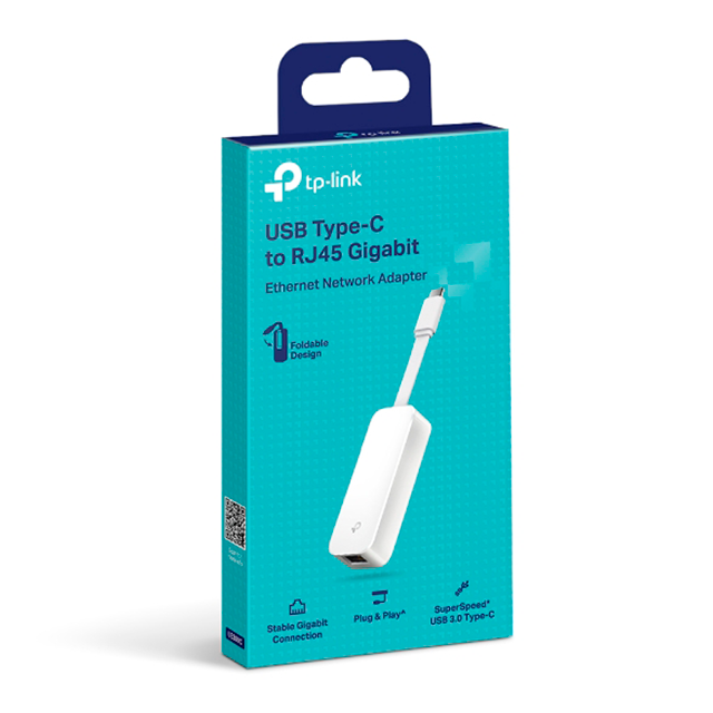 Adaptador de Red USB Tipo-C a RJ45 Gigabit Ethernet TP-Link UE300C, USB 3.0, 10/100/1000 Mbps - UE300C