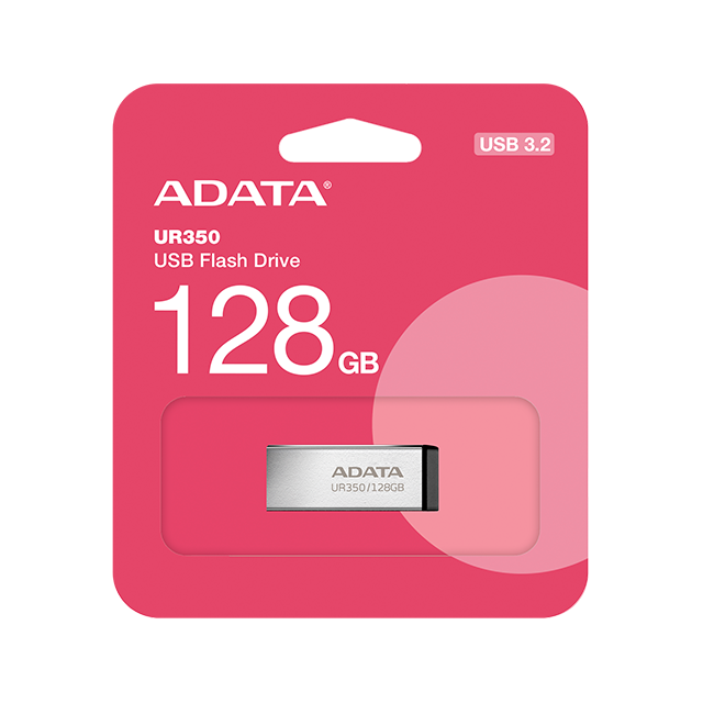 Memoria USB ADATA UR350 128GB, USB 3.2 Gen1, Metal, Capless – UR350-128G-RSR/BK