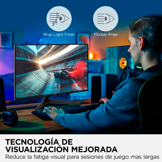 Monitor Gaming ViewSonic VX2729, 27", Full HD 1920×1080, 200 Hz, IPS, 1 ms, FreeSync, bocinas integradas – VX2729