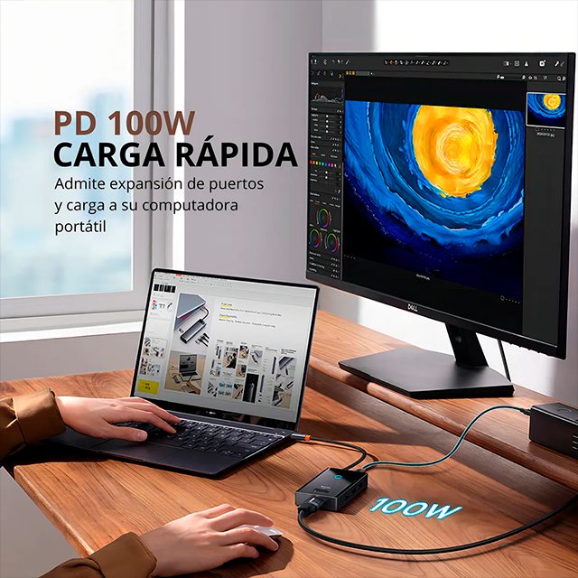 Hub USB-C Baseus, 8 Puertos, HDMI 4K 60Hz, RJ45, USB, PD, SD/TF – WKYY030313