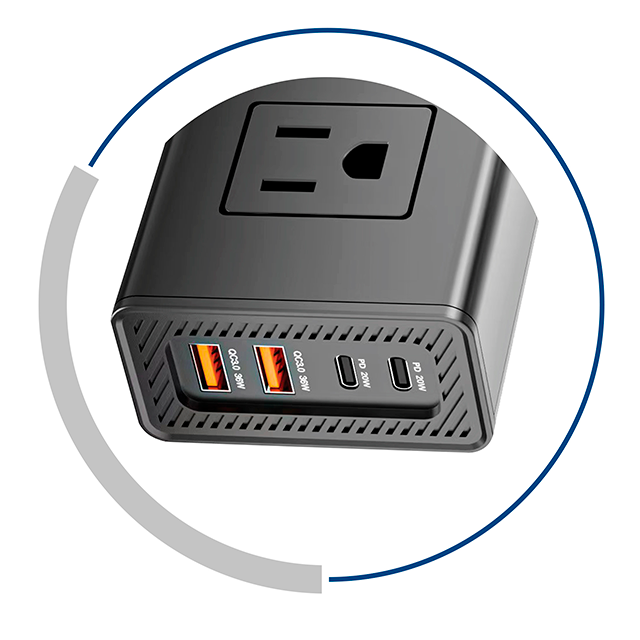 Inversor de Corriente Automotriz CDP XVU212, 200 W, 2× CA 110 V, USB-C PD 20 W, QC 3.0 36 W, 4 Puertos USB – XVU212
