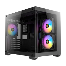 Gabinete Antec CX600M ARGB, Mini Tower Micro-ATX, Cristal Templado, Panel de Malla, 3 Ventiladores ARGB PWM, USB-C, sin Fuente, Negro – CX600M ARGB_B