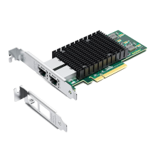 Tarjeta de Red 10GbE PCIe, 2 Puertos RJ45 de Cobre, PCIe x8, Jumbo Frames, VLAN 802.1Q, Low-Profile/Full-Height – NIC-10G-2RJ45-PCIe